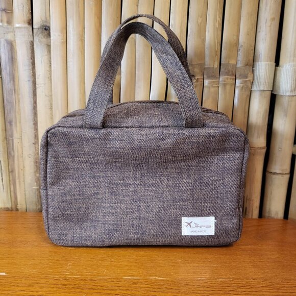Jinfei Handbags - Jinfei Travel Cosmetic/Toiletry Bag Brown 9x6x3